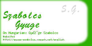 szabolcs gyuge business card